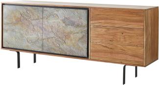 Sideboard Juwelo 175 cm Akazie Natur mit Steinfurnier