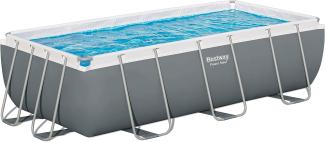 Power Steel™ Frame Pool Set mit Filterpumpe 404 x 201 x 100 cm, grau, eckig