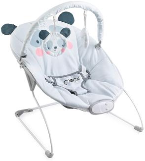 MOMI, GLOSSY Babywippe für Babys bis 9 kg weiche Polsterung Metallrahmen Antirutsch Füßchen Haltegurt Abmessungen Sensorisches Modul kreative Kinderförderung, Panda, 58 x 49 x 53 cm