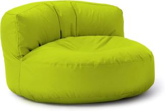 Lumaland Outdoor Sitzsack-Lounge, Rundes Sitzsack-Sofa für draußen, 320l Füllung, 90 x 50 cm, Apfelgrün