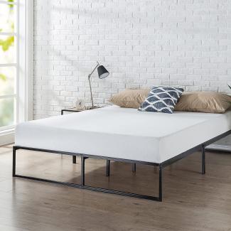 ZINUS Lorelai Plattformbett aus Metall, 31 cm | Stahllattenrost | Stauraum unter dem Bett | Einfache Montage | 140 x 200 cm | Schwarz
