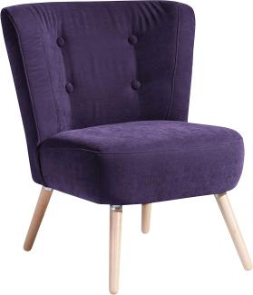 Neele Sessel Veloursstoff Violett Buche Natur