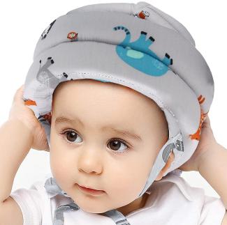 IULONEE Baby Helm Kopfschutz Kleinkind Schutzhut Verstellbarer Sicherheitshelm Kollisionsvermeidung Schutzkappen(Grau)