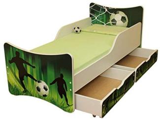 Best for Kids 'Fußball' Kinderbett inkl. Schaummatratze und Schubladen 90 x 180 cm