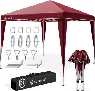 Deuba Pavillon Capri 3x3m wasserdicht Pop-Up inklusive Tasche UV-Schutz 50 plus Faltpavillon Gartenzelt Partyzelt rot Farbauswahl 100387 Polyester