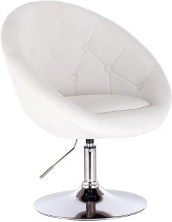 WOLTU® BH77ws 1 x Barsessel Loungesessel mit Armlehne, stufenlose Höhenverstellung, Kunstleder, Weiß
