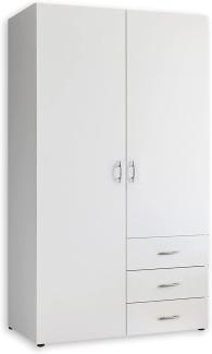 HARRY Kleiderschrank Weiß - Vielseitiger Drehtürenschrank 2-türig für Ihr Schlafzimmer - 101 x 176 x 51 cm (B/H/T)