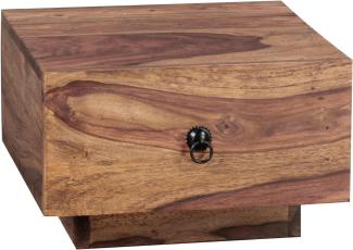 Wohnling Design Nachttisch Massiv-Holz 40x40x25 cm | Moderne Nacht-Kommode mit Schublade | Nachtschrank Natur-Holz Nachtkonsole