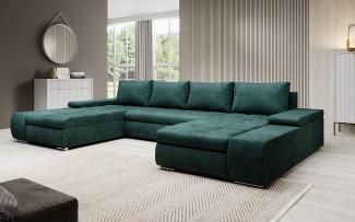 Designer Sofa Martino mit Schlaffunktion Samt Grün