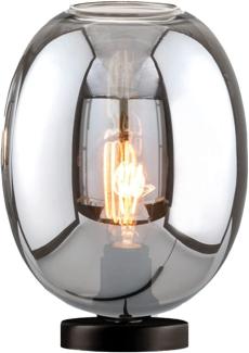 LED Tischlampe Industrial mit Glaskugel Rauchglas - Höhe 27cm