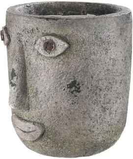 GILDE Übertopf, "Folto", Gesichtsmotiv, Magnesia, braun, grau, , L. 26 cm, B. 26 cm, H. 29 cm 36089