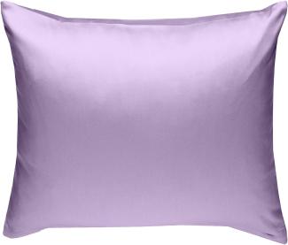 Bettwaesche-mit-Stil Mako-Satin / Baumwollsatin Bettwäsche uni / einfarbig flieder rosa Kissenbezug 40x40 cm