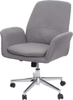 Bürostuhl HWC-K23, Schreibtischstuhl Drehstuhl Lehnstuhl, Stoff/Textil mit Armlehne ~ grau