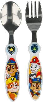 Paw Patrol Besteck-Set Gabel und Löffel mit Chase Marshall und Rubble