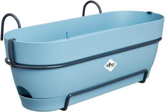 elho Vibia Campana Balkonkasten Allin1 50 mit Wasserreservoir - Übertopf für Balkon - 100% recyceltem Plastik - Ø 50. 4 x H 17. 7 cm - Blau/Vintage Blau
