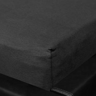 BettwarenShop Jersey Spannbettlaken Multi-Stretch | 90x200 - 100x220 cm | schwarz