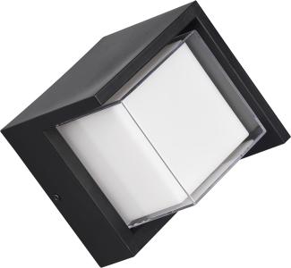 LED Außenwandleuchte PUNO Schwarz Fassadenbeleuchtung Würfel eckig 15x15cm