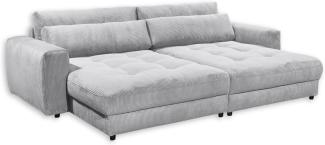 Stella Trading BARURA Big Sofa in Cord-Optik, Dove - Bequeme Wohnzimmer Couch mit großer Liegefläche - 292 x 90 (74) х 194 cm (B/H/T)