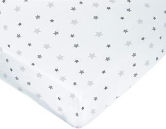 poyetmotte Spannbetttuch, wasserdicht, 60 x 120 cm, grau Sterne