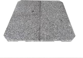 Pure Home & Garden 4er-Set Granitplatten/ Beschwergewicht für Schirmständer, grau, 4x 30 kg
