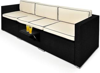 Casaria Poly Rattan Gartenliege Lounge Couch Verstellbar Schwarz