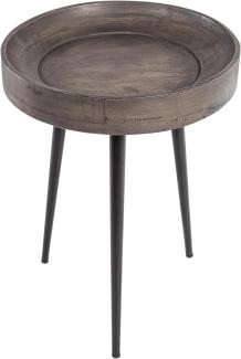 invicta INTERIOR Eleganter Beistelltisch Pure Nature 35cm Akazie grau mit schwarzen Beinen Wohnzimmertisch Tisch