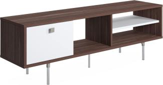Amazon-Marke: Movian - TV-Ständer Mika, Lowboard-Schrank, Mittel, 140 x 35 x 45 cm, Walnuss-Weiß