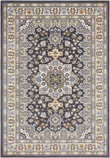 Orientalischer Kurzflor Teppich Parun Täbriz Dunkelgrau - 80x150x0,9cm