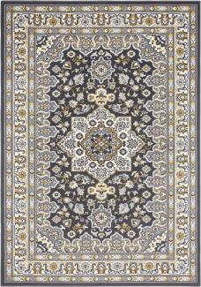 Orientalischer Kurzflor Teppich Parun Täbriz Dunkelgrau - 80x150x0,9cm