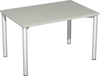 '4 Fuß Flex' Schreibtisch, Lichtgrau / Silber, 72 x 120 x 80 cm