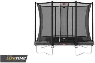 BERG Trampolin rechteckig 280 x 190 cm grau mit Sicherheitsnetz Comfort Ultim Favorit Regular