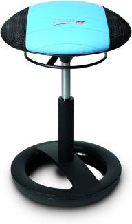 Topstar Sitness RS Bob, Sitzhocker, Arbeitshocker, Fitnesshocker mit Schwingeffekt, Stoff, blau / schwarz, 38,5 x 38,5 x 57,0 cm