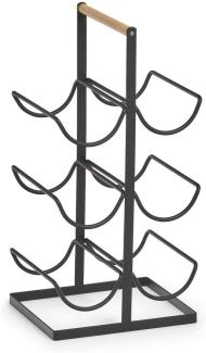 Weinregal aus Metall, 6 Speichen, 46 cm, schwarz, ZELLER - ZELLER