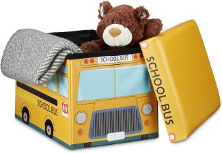 Relaxdays 'Schulbus' Faltbare Spielzeugkiste