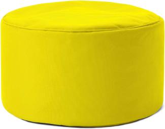 Lumaland Indoor Outdoor Sitzhocker 25 x 45 cm - Runder Sitzpouf, Sitzsack Bodenkissen, Sitzkissen, Bean Bag Pouf - Wasserabweisend - Pflegeleicht - ideal für Kinder und Erwachsene - Gelb