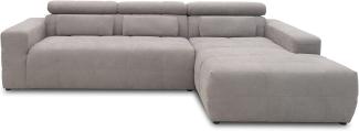DOMO collection Brandon Ecksofa, Sofa mit Rückenfunktion in L-Form, Polsterecke, Eckgarnitur, grau, 288 x 228 x 80 cm