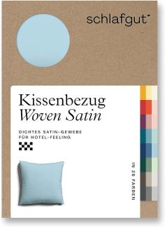 Schlafgut Woven Satin Bettwäsche | Kissenbezug einzeln 80x80 cm | blue-light