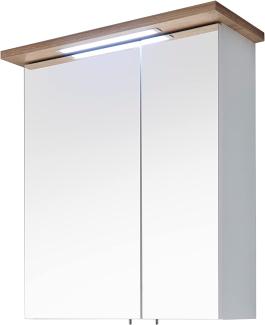 Spiegelschrank 'Cesa I' mit LED-Beleuchtung, Weiß-Riviera Eiche