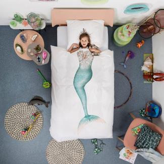 Snurk - Kinder-Bettwäsche-Set - Mermaid, Meerjungfrau - Decke (135x200cm) und Kissen (80x80cm)