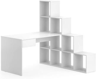 Vicco 'Sarah' Schreibtisch mit Treppenregal, Weiß