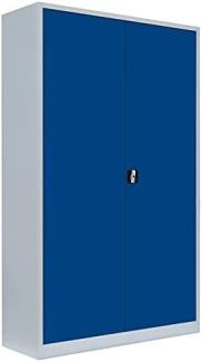 XXXL Stahl-Aktenschrank Metallschrank abschließbar Büroschrank Stahlschrank 195 x 120 x 42,2cm Grau/Blau 530371