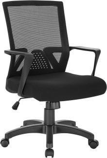 Bürostuhl mit Armlehne Wippfunktion & Netz-Rückenlehne schwarz