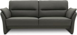 DOMO Collection Lascano 2 Sitzer, formschöner 2er Couch mit Federkern in Lederoptik, Sitzraster 80, Sofa, Garnitur, dunkelgrau, 192 cm