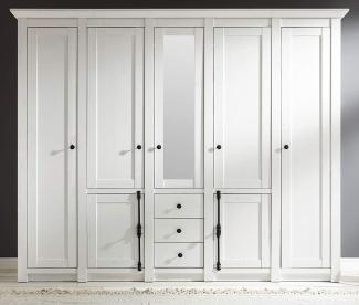 'Hooge' Kleiderschrank in Pinie weiß, 236 x 206 cm