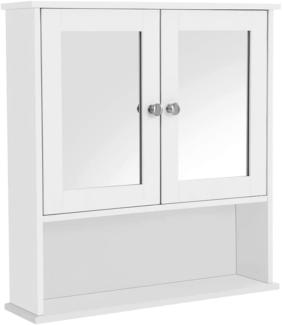 VASAGLE Spiegelschrank 2 Spiegeltüren und Ablage, verstellbare Regalebene