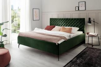 Polsterbett La Maison mit Bettkasten - Stoff Dunkelgrün