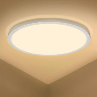 LEDYA LED Deckenleuchte Flach, 24W 2200LM Deckenlampe LED Warmweiss 2700K, Ultra Dünn Badezier lampe für Wohnzier, Badezier, Küche, Schlafzier, Flur, Ø295×25