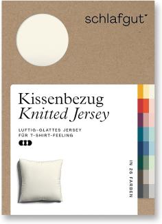 Schlafgut Knitted Jersey Bettwäsche | Kissenbezug einzeln 40x40 cm | yellow-light