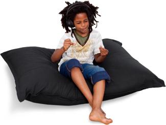 Original SMOOTHY® Cotton Junior Indoor XL Sitzsack 250L Riesensitzsack Sitzkissen Sessel aus Baumwolle; Perfekt für Kinder (140 x 110 cm, Mitternachts-Schwarz)