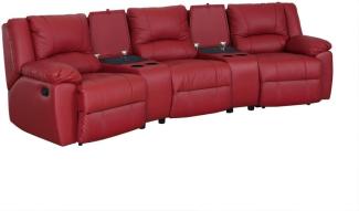 Relaxsofa 3-Sitzer AROMA - Leder - Rot